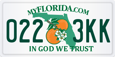 FL license plate 0223KK