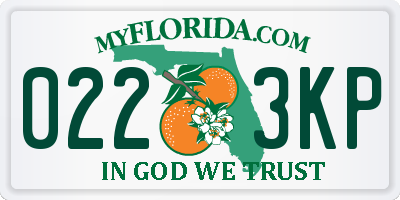 FL license plate 0223KP