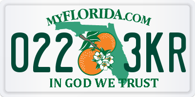 FL license plate 0223KR