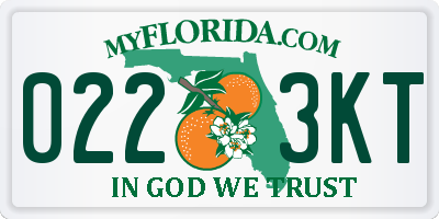 FL license plate 0223KT