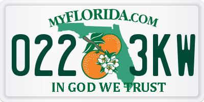 FL license plate 0223KW