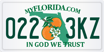 FL license plate 0223KZ