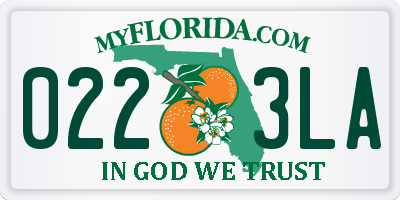 FL license plate 0223LA