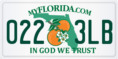 FL license plate 0223LB