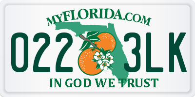 FL license plate 0223LK
