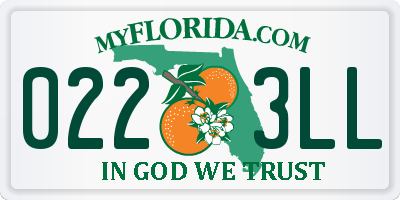 FL license plate 0223LL