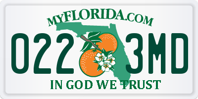 FL license plate 0223MD