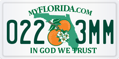 FL license plate 0223MM