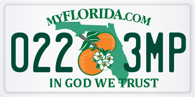FL license plate 0223MP