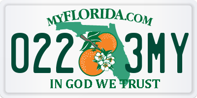 FL license plate 0223MY