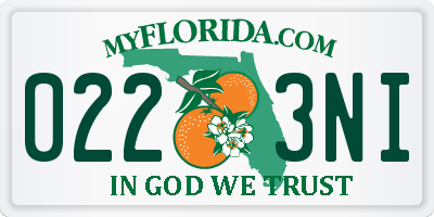 FL license plate 0223NI