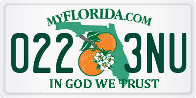 FL license plate 0223NU