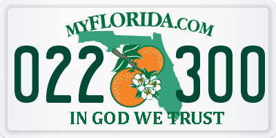 FL license plate 0223OO