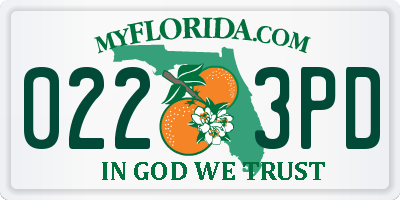 FL license plate 0223PD