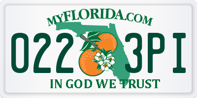 FL license plate 0223PI