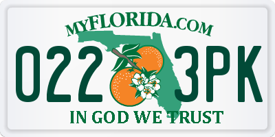 FL license plate 0223PK