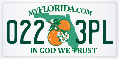FL license plate 0223PL