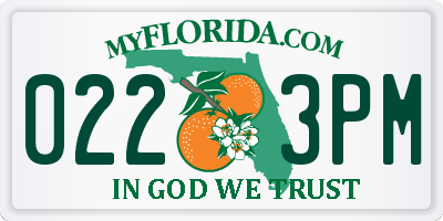 FL license plate 0223PM
