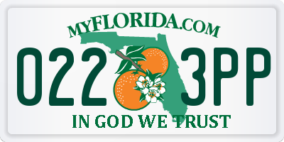 FL license plate 0223PP
