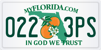 FL license plate 0223PS