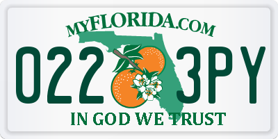 FL license plate 0223PY