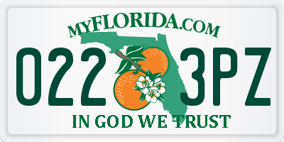 FL license plate 0223PZ