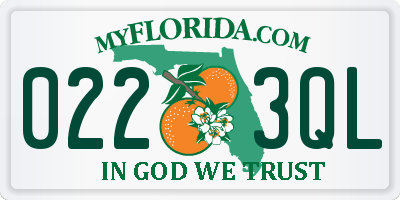 FL license plate 0223QL