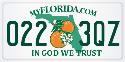 FL license plate 0223QZ