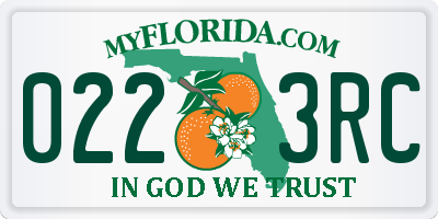 FL license plate 0223RC