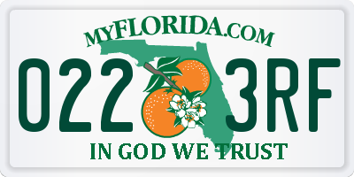 FL license plate 0223RF