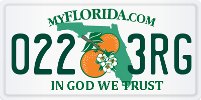 FL license plate 0223RG