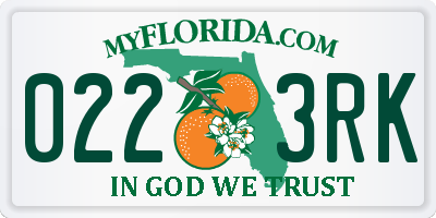 FL license plate 0223RK