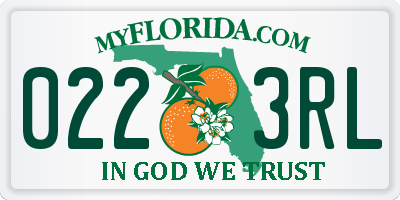FL license plate 0223RL