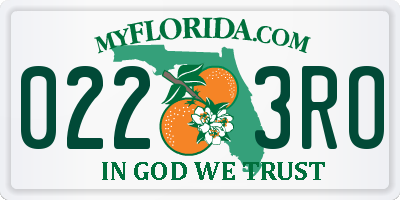 FL license plate 0223RO
