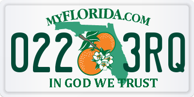 FL license plate 0223RQ