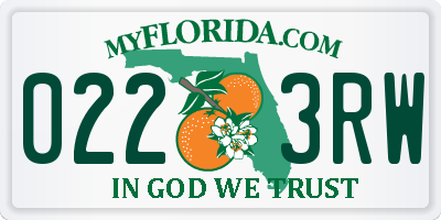 FL license plate 0223RW