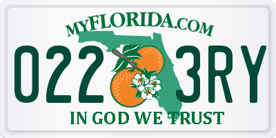 FL license plate 0223RY