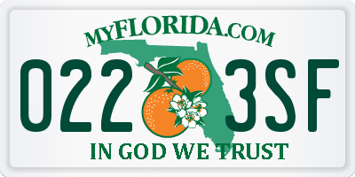 FL license plate 0223SF