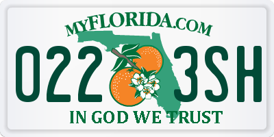 FL license plate 0223SH