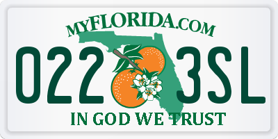 FL license plate 0223SL