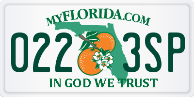 FL license plate 0223SP