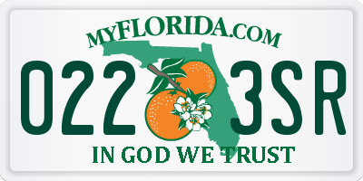 FL license plate 0223SR