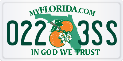 FL license plate 0223SS