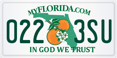 FL license plate 0223SU