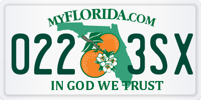 FL license plate 0223SX