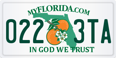 FL license plate 0223TA