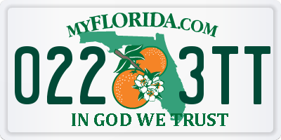 FL license plate 0223TT