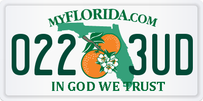 FL license plate 0223UD