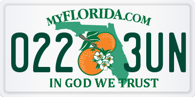FL license plate 0223UN