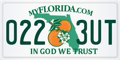 FL license plate 0223UT